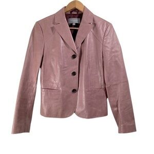 Ann Taylor women’s genuine leather jacket Size 8 Color Pink